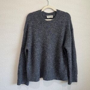 Everlane Merino Wool Donegal Fleck Crewneck Sweater Gray Cabincore Relaxed
